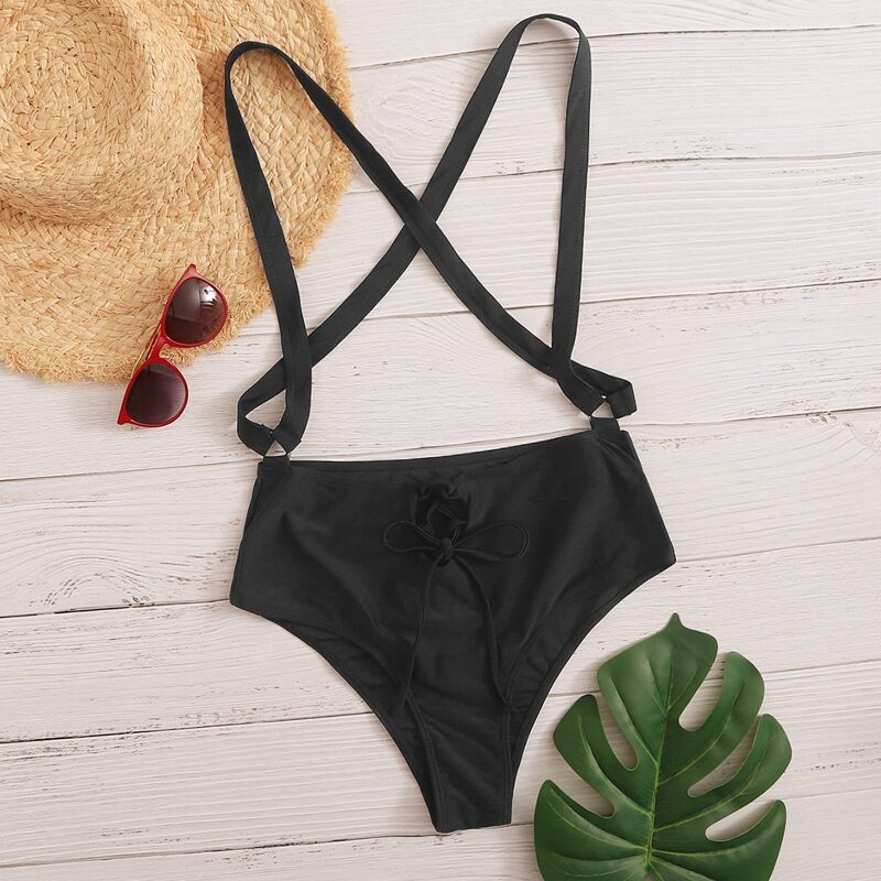 

Criss Cross Suspender Bikini Panty, Black