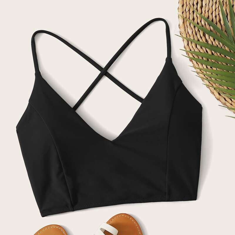 

Criss Cross Bikini Top, Black