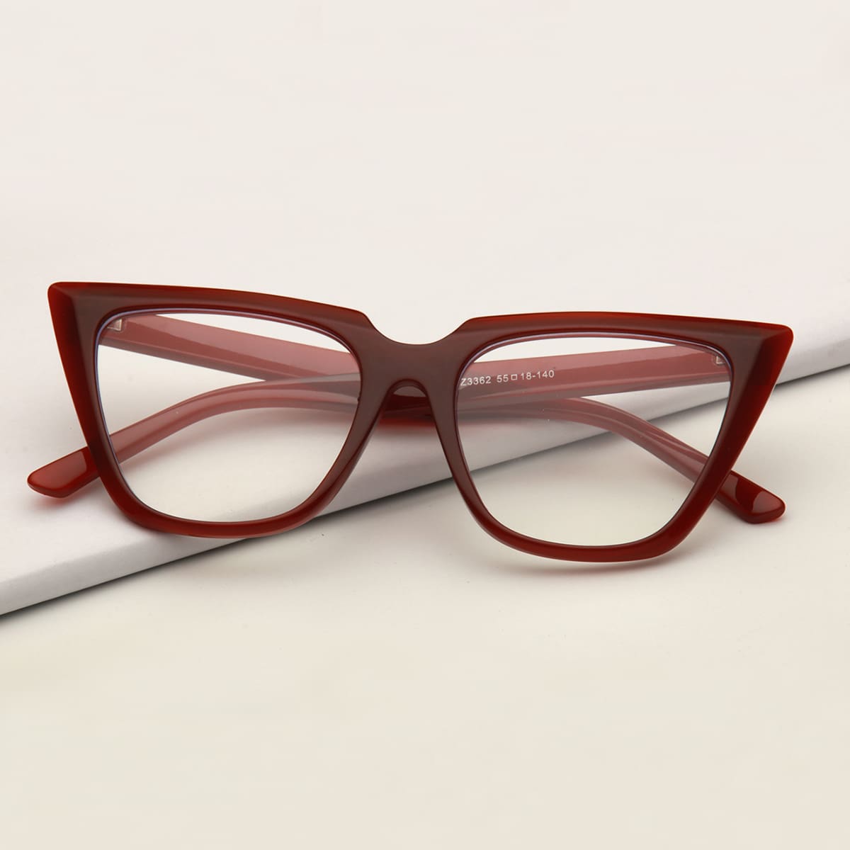 

Cat Eye Glasses With Case, Burgundy