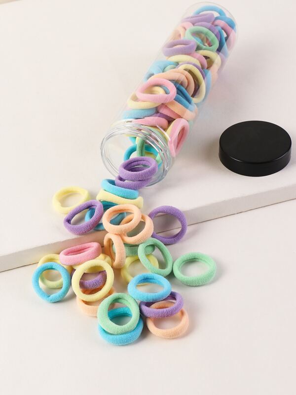 100pcs Solid Hair Tie Ponytail Holder Hair Elastic Hair Rope