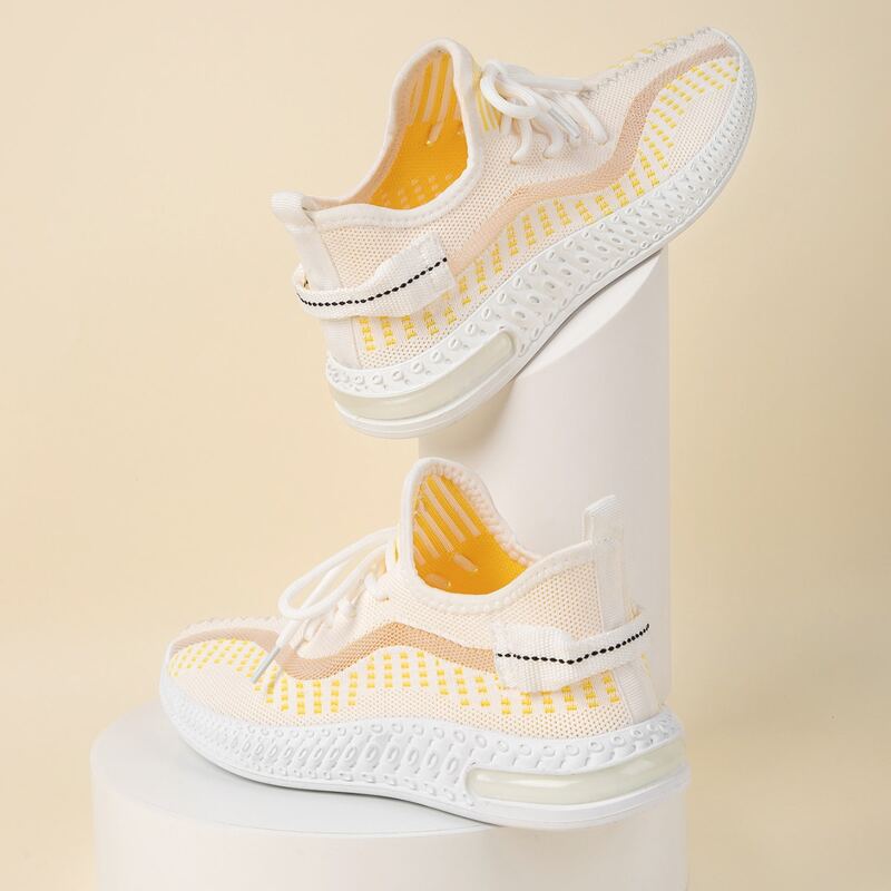 

Lace-up Front Wide Fit Sneakers, Yellow