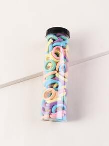 100pcs Solid Hair Tie Ponytail Holder Hair Elastic Hair Rope