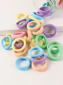 100pcs Solid Hair Tie Ponytail Holder Hair Elastic Hair Rope