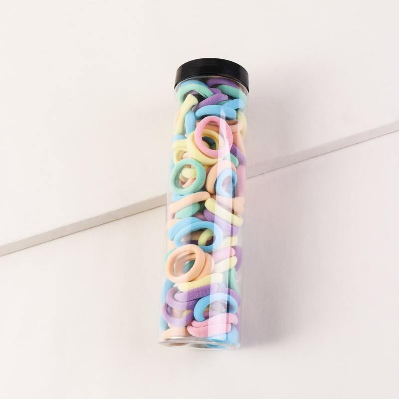 

100pcs Solid Hair Tie, Multicolor