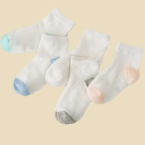 

5pairs Baby Breathable Socks, White