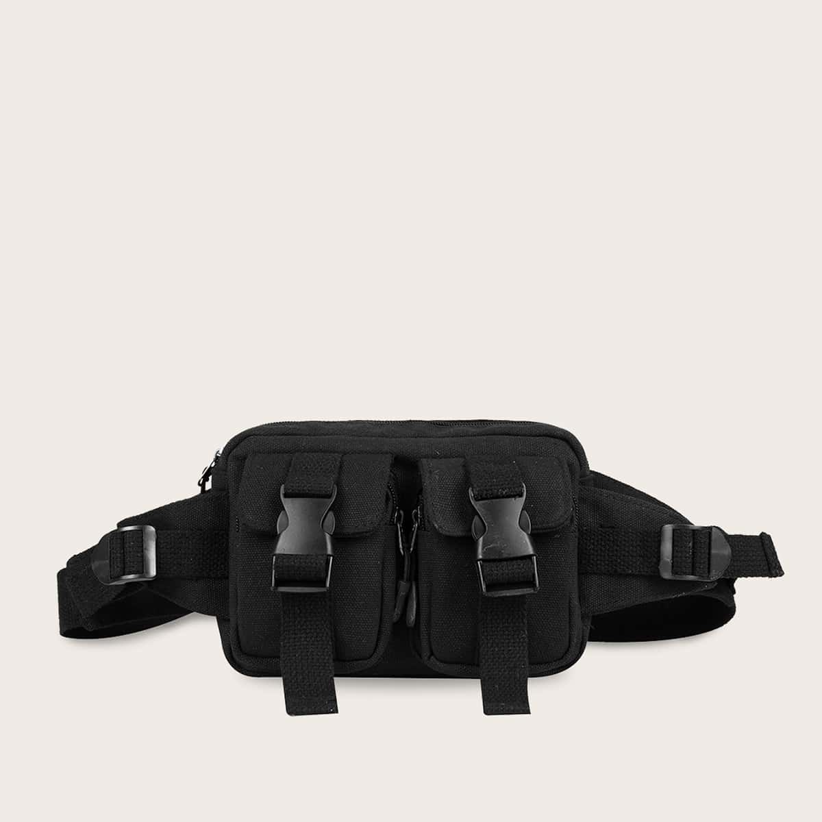 

Guys Double Pocket Fanny Pack, Black