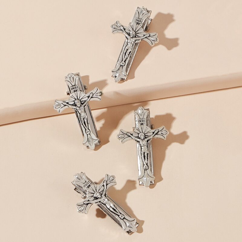 

4pcs Cross Hair Clip, Silver