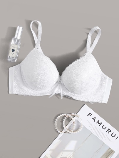 Plus Floral Lace Underwire Bra