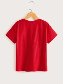 SHEIN 男孩標語圖案上衣