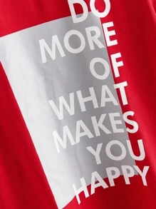 SHEIN 男孩標語圖案上衣