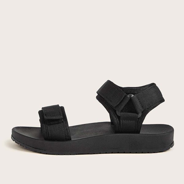

Velcro Strap Ankle Strap Sandals, Black