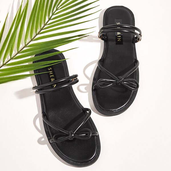 

Bow Decor Two Way Wear Sandals, Black