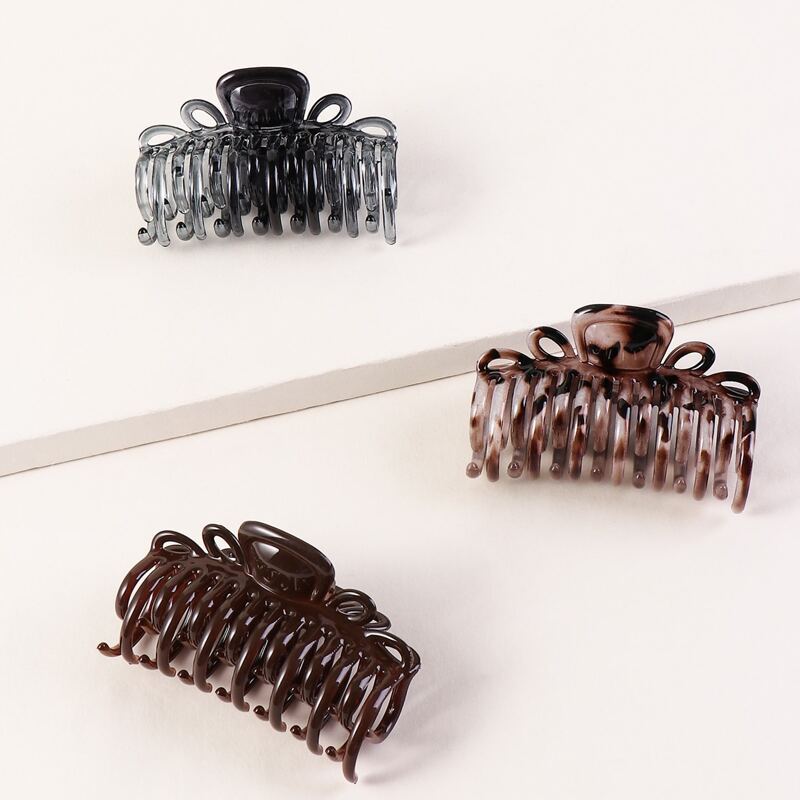 

3pcs Simple Hair Claws, Multicolor