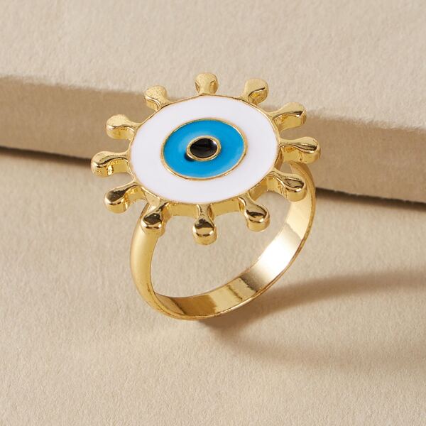 

1pc Evil Eye Design Ring, Multicolor