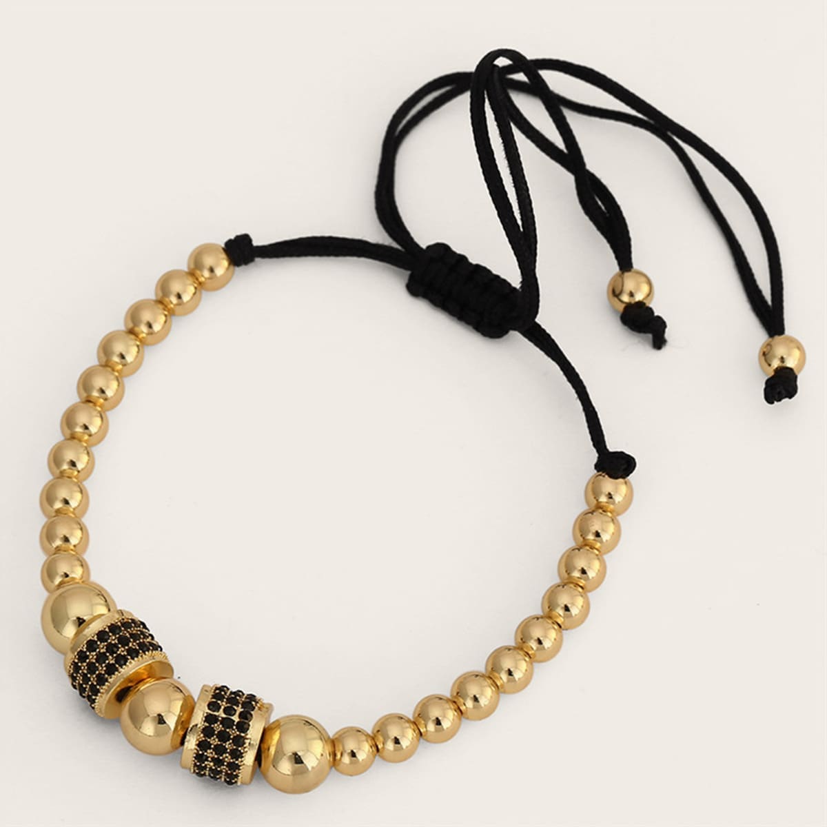 

1pc Guys Metal Ball Bracelet, Gold