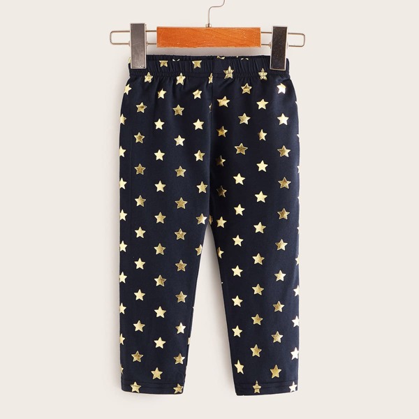 

Toddler Girls Allover Star Print Pants, Navy