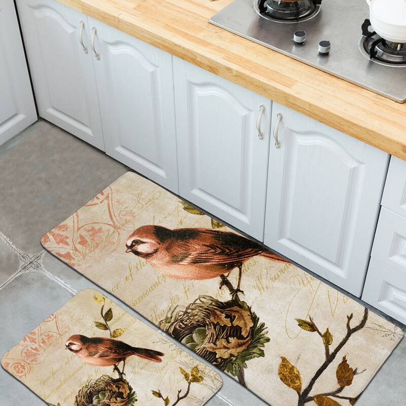 

Bird Print Floor Mat, Multicolor