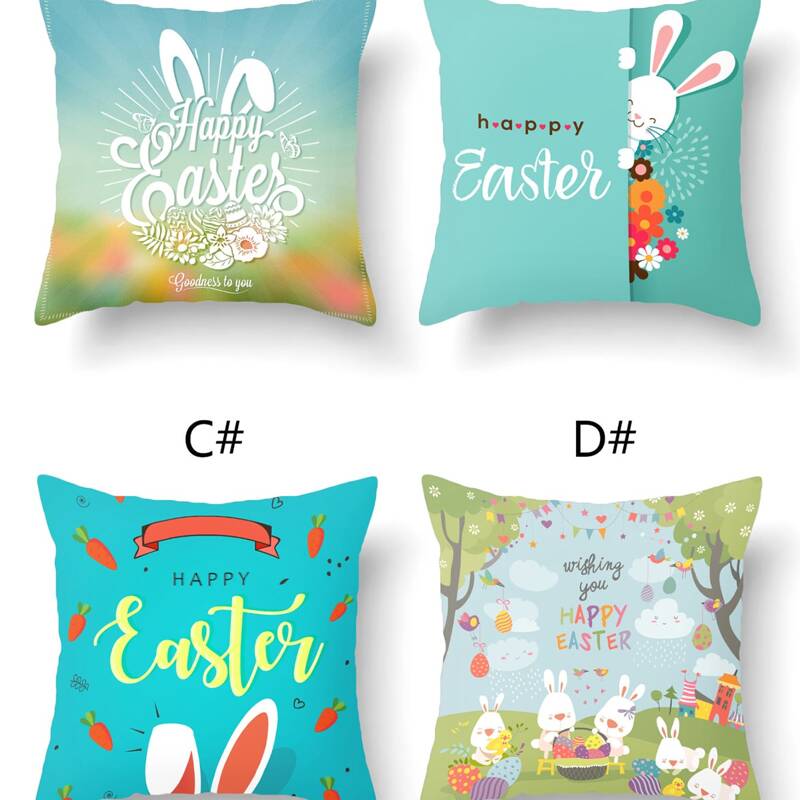 

1pc Rabbit Print Cushion Cover Without Filler, Multicolor