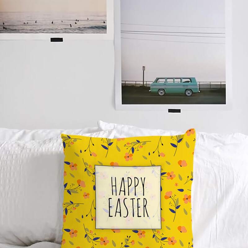 

Slogan Graphic Cushion Cover Without Filler, Yellow