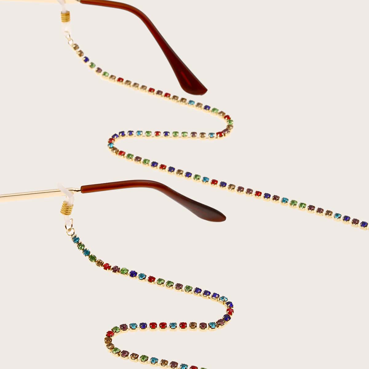 

Rhinestone Decor Glasses Chain, Multicolor