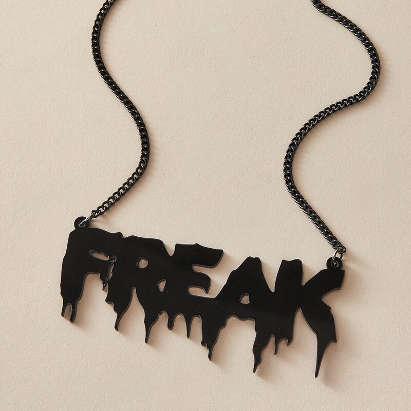 

1pc Letter Charm Necklace, Black