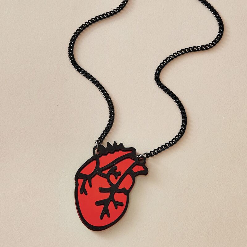 

1pc Heart Charm Necklace, Multicolor