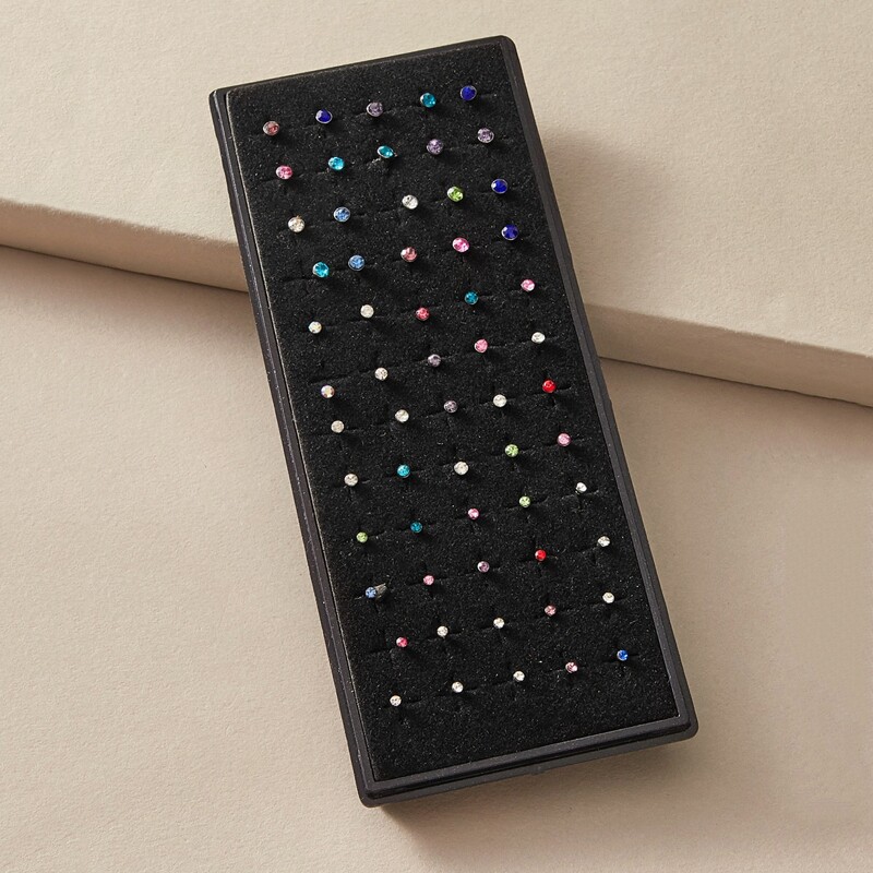 

60pcs Rhinestone Decor Nose Stud, Multicolor
