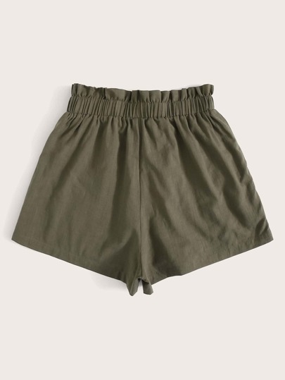 Paperbag Waist Slant Pocket Shorts