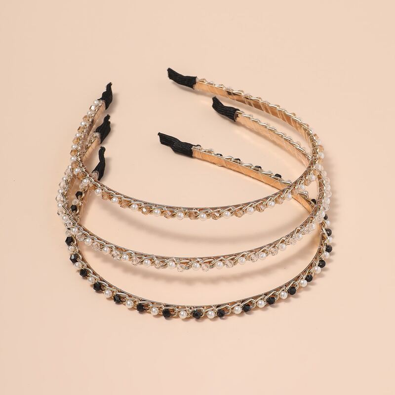 

3pcs Rhinestone Decor Hair Hoop, Multicolor