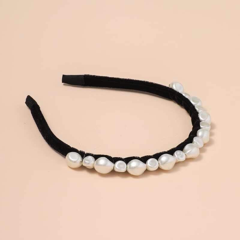 

Faux Pearl Decor Hair Hoop, White