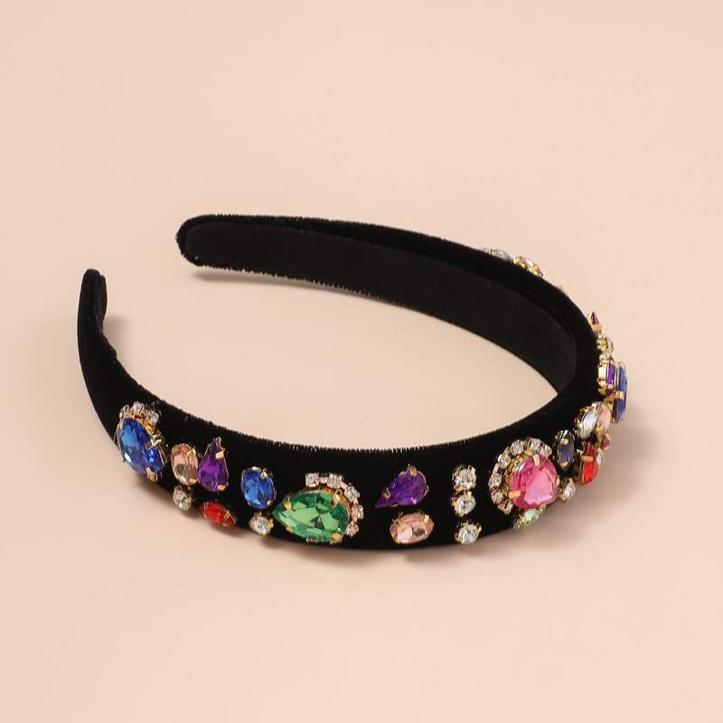 

Gemstone Decor Hair Hoop, Black