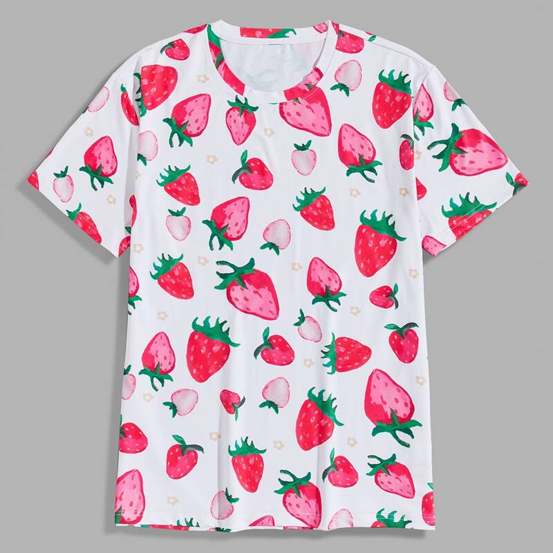 

Guys All Over Strawberry Print Tee, Multicolor