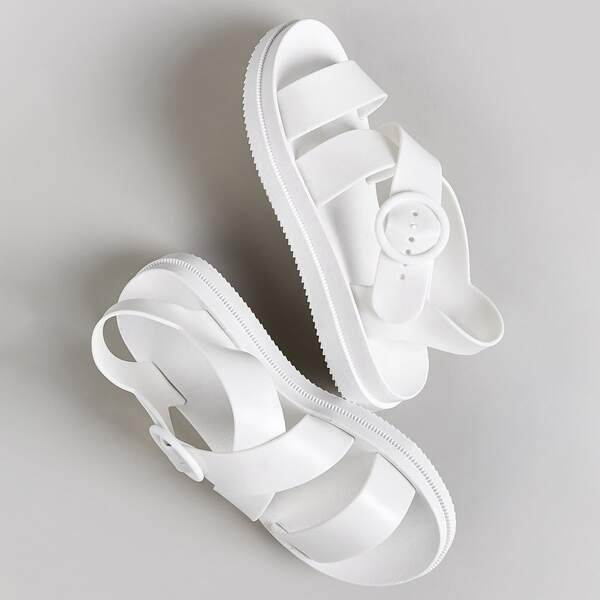 

Open Toe Cross Strap Sandals, White