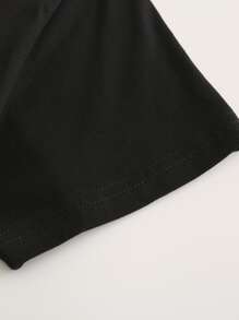 SHEIN LUNE Áo thun Plus size Con số màu đen Giải trí - màu đen - Xem 4