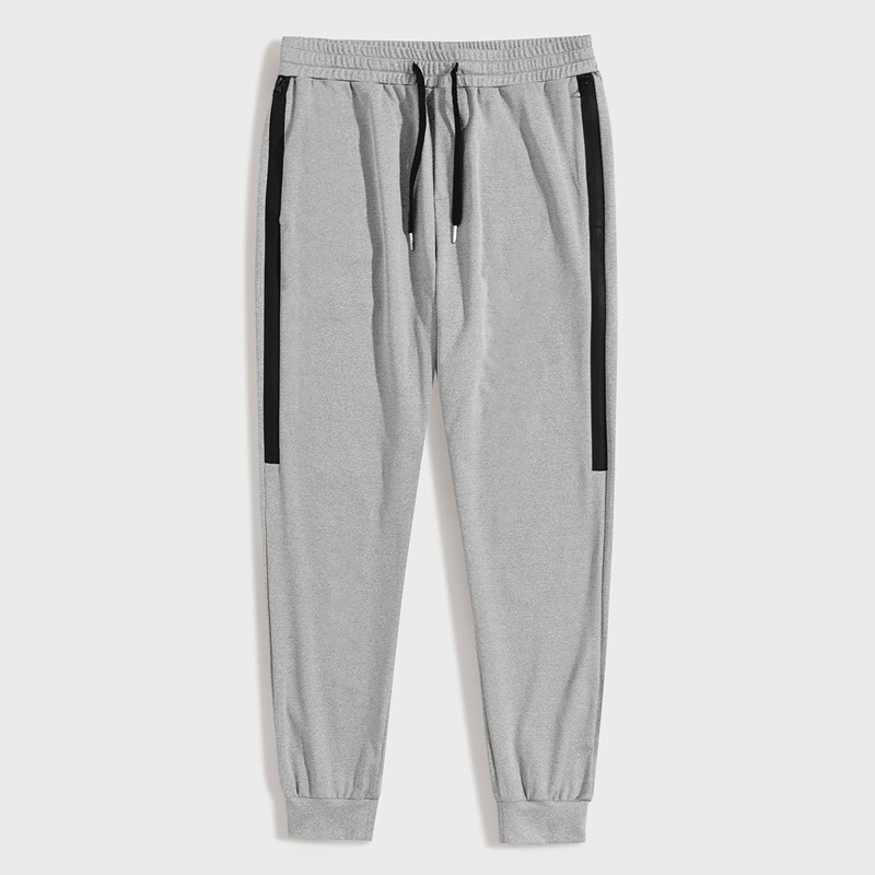 

Guys Contrast Zip Sideseam Drawstring Sweatpants, Grey