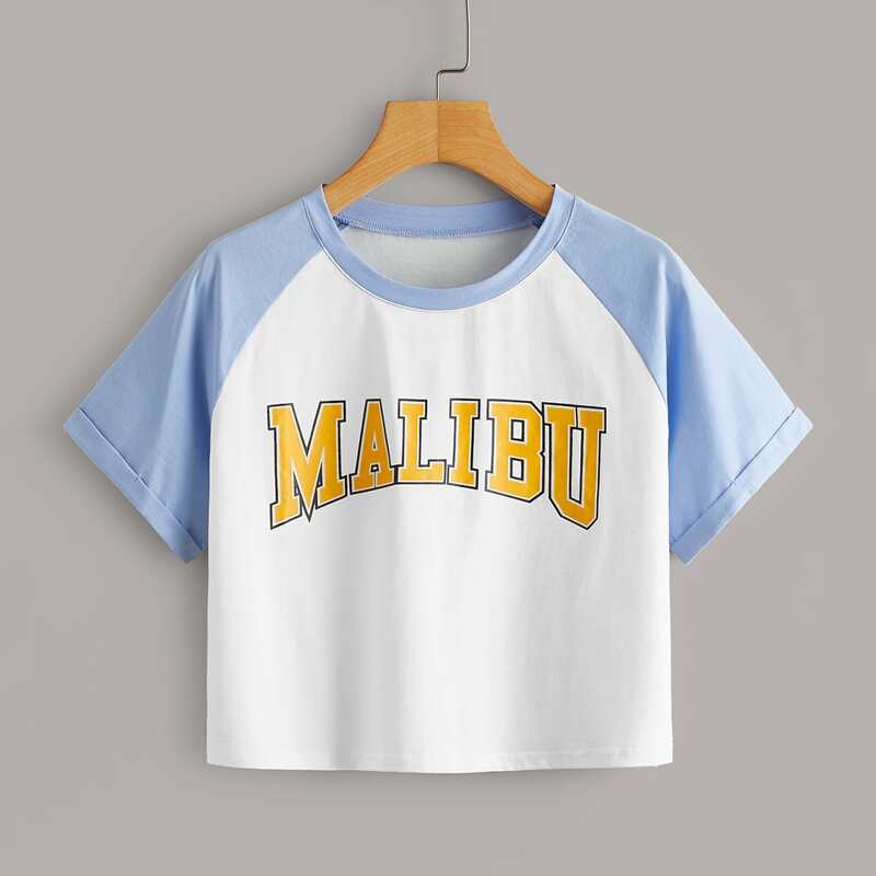 

Letter Graphic Crop Tee, White
