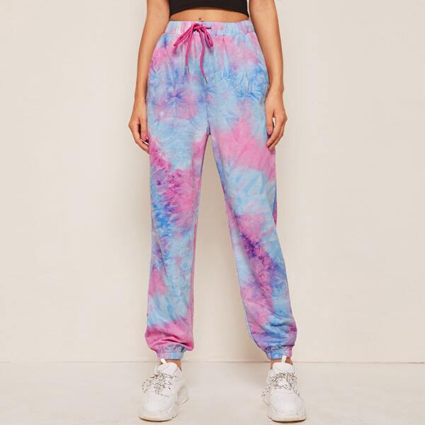 

Drawstring Waist Tie Dye Sweatpants, Multicolor