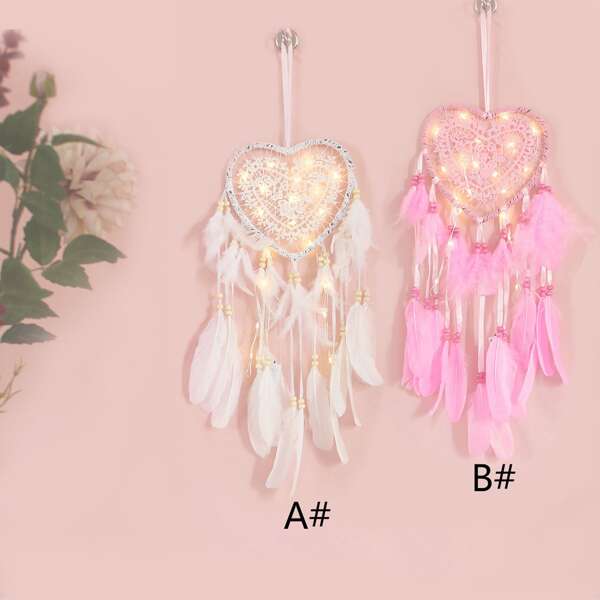 

Настенная лампа в форме ловца снов с подвеской меха, Многоцветный