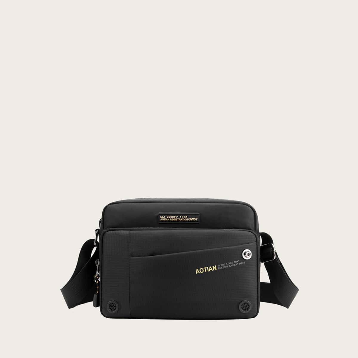 

Guys Pocket Front Crossbody Bag, Black