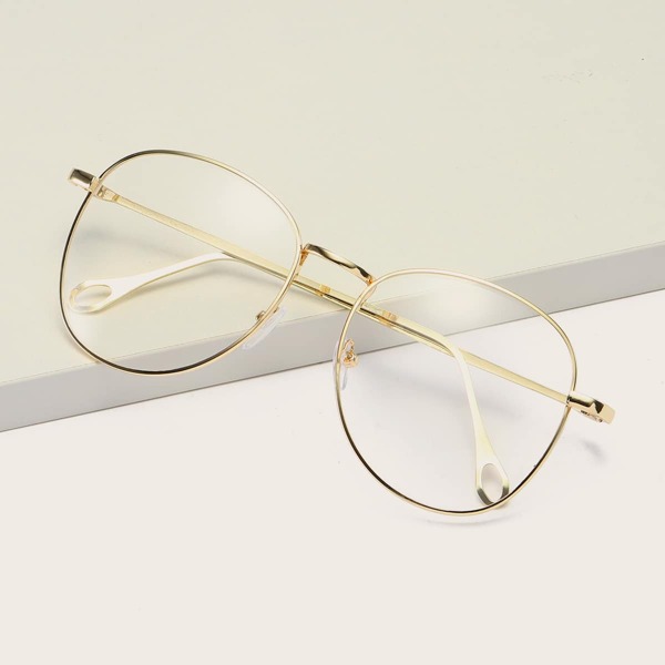

Metal Frame Glasses with case, Gold