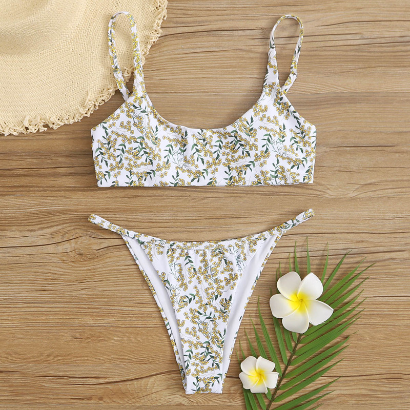 

Floral Tanga Bikini Swimsuit, Multicolor