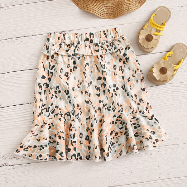 

Toddler Girls Allover Print Ruffle Hem Skirt, Multicolor