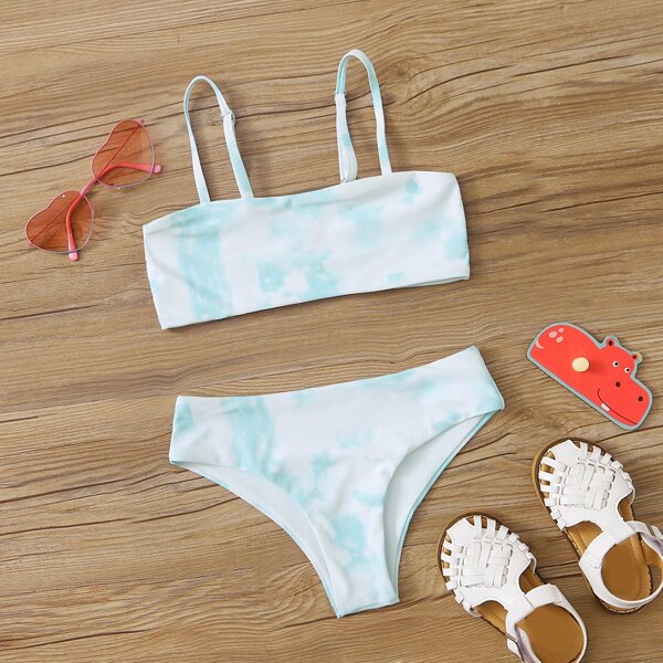 

Girls Tie Dye Bikini Swimsuit, Multicolor