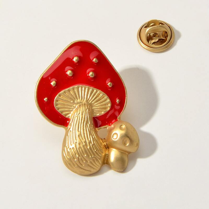 

1pc Mushroom Design Brooch, Multicolor
