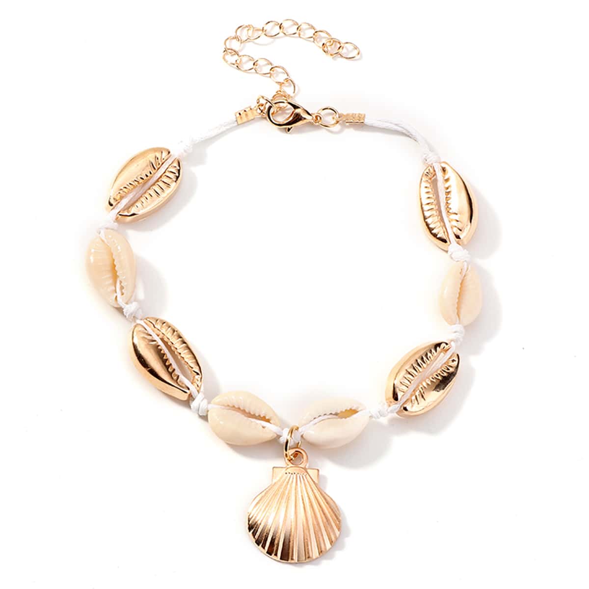 

1pc Shell Charm Anklet, Gold