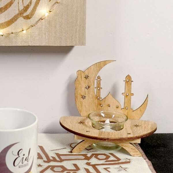 

1pc Castle Wooden Decoration, Yellow