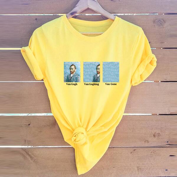 

Letter & Figure Graphic Tee, Yellow