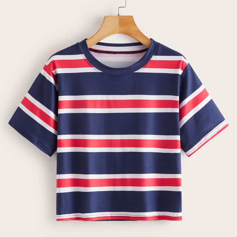 

Striped Print Tee, Multicolor