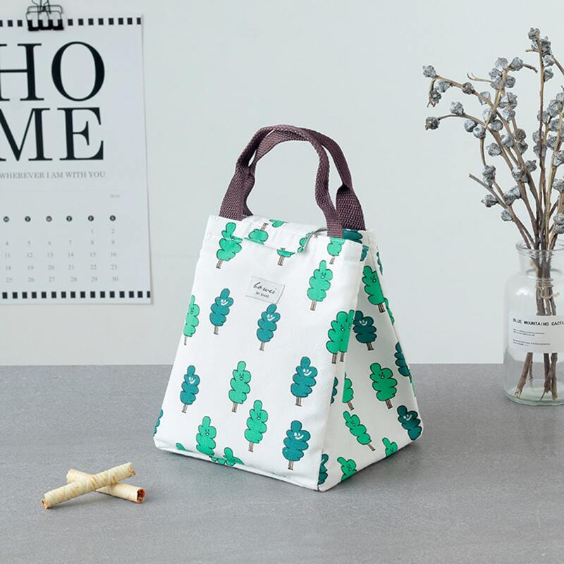 

Cartoon Tree Print Portable Lunch Bag, Multicolor