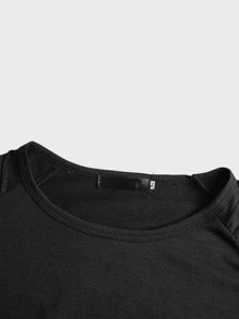 Manfinity Homme Men Solid Raglan Sleeve Tee - Black - View 4